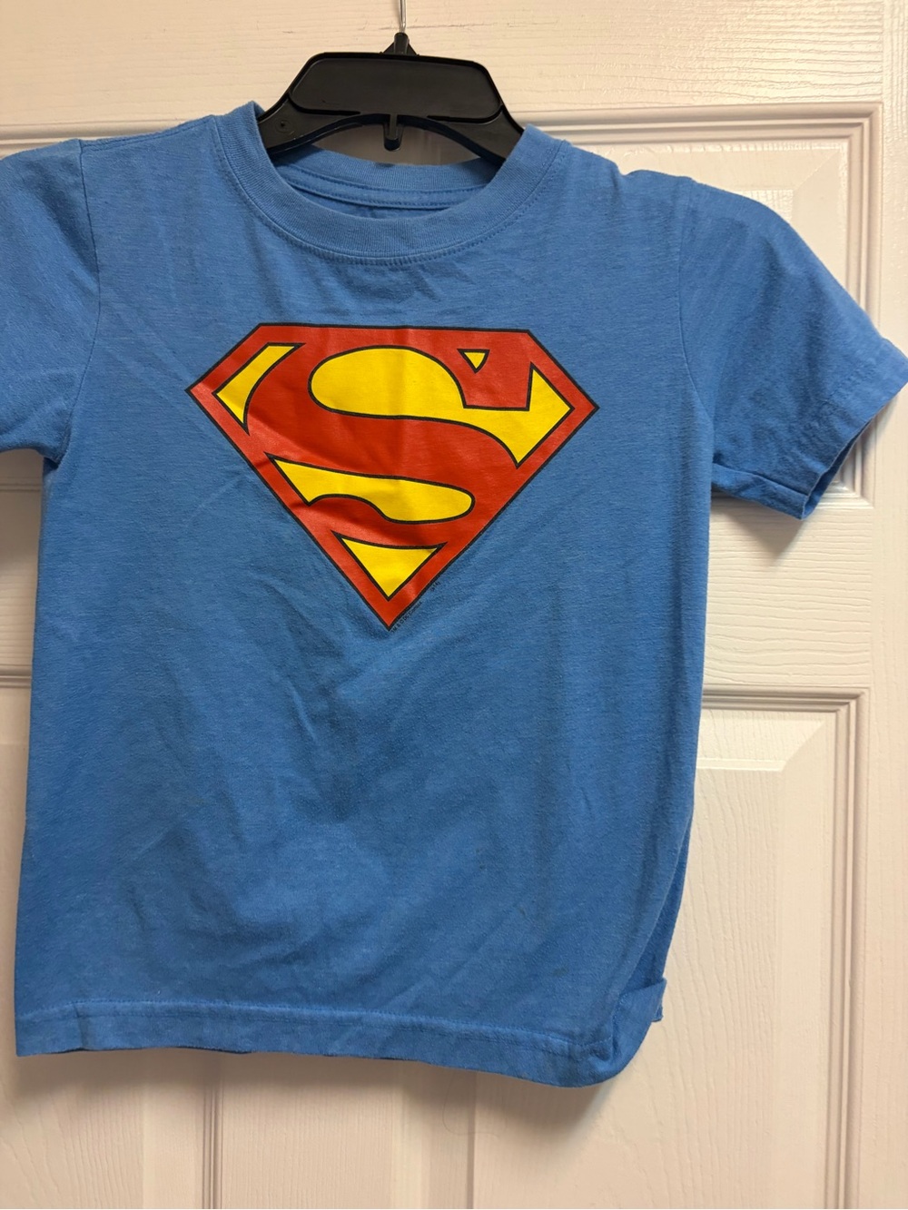 GAP Blue Superman Logo Tee with Red and Yellow Emblem